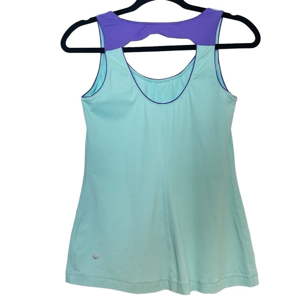 Lululemon Women’s Tank Top Size 6 Mint Green Purple Trim